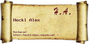 Heckl Alex névjegykártya